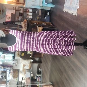 LuLaRoe L purple tie dye dress with pockets. NWOT AR